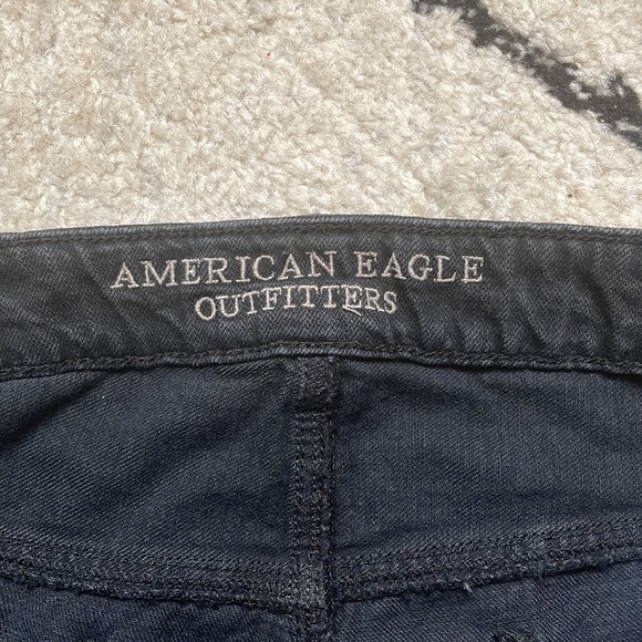 American Eagle Ripped High Waisted Boyfriend Black Denim Jeans - Picture 5 of 8